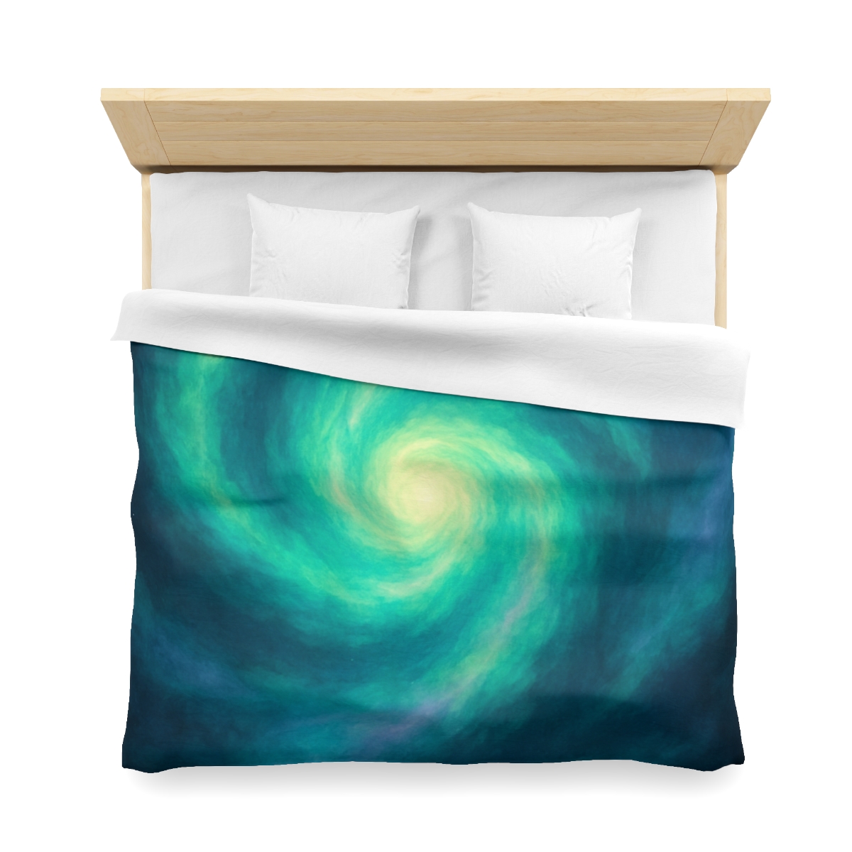Aurora Halo Spiral designer printed duvets