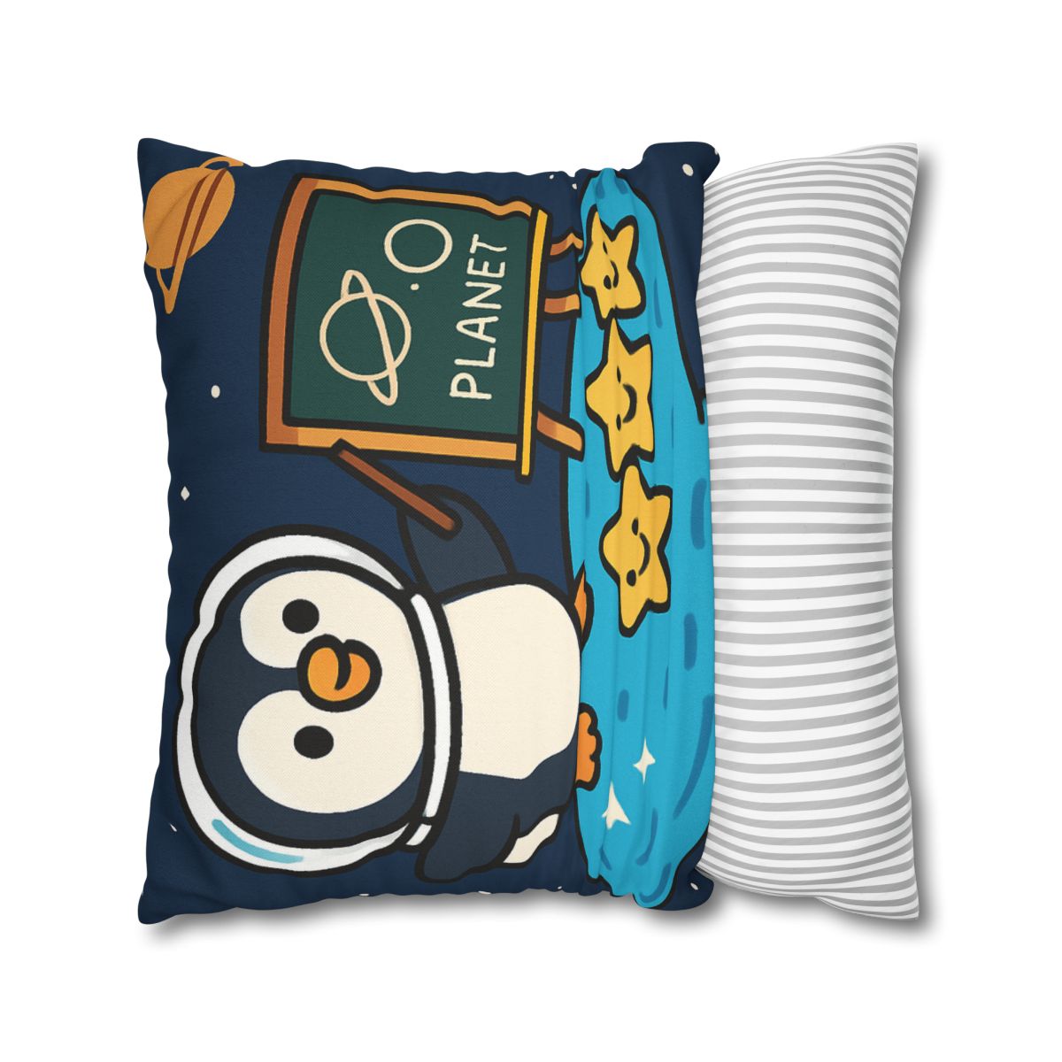 Comet Classroom With Captain Penguin personalized pillow covers