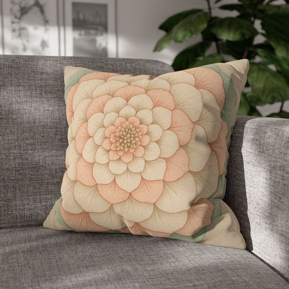 Petal Concentric Echoes soft cotton pillow cases