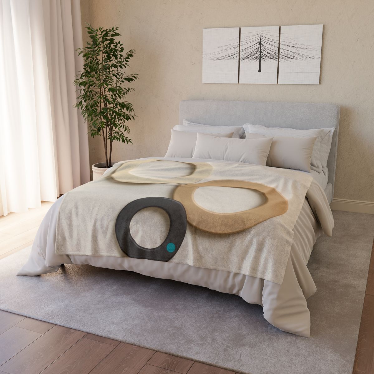 Three Balanced Rings personalized cozy blankets