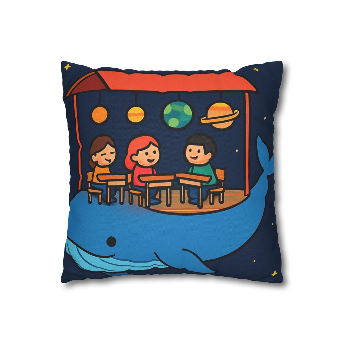 Cosmic Whale Classroom personalized pillow covers