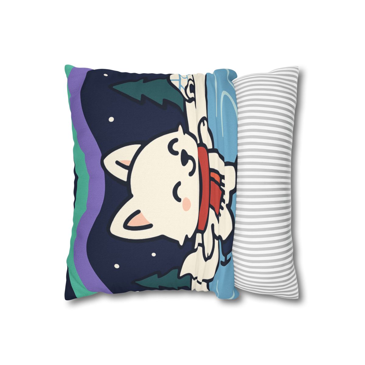 Aurora Snow Fox Skate Night trendy patterned pillow cases