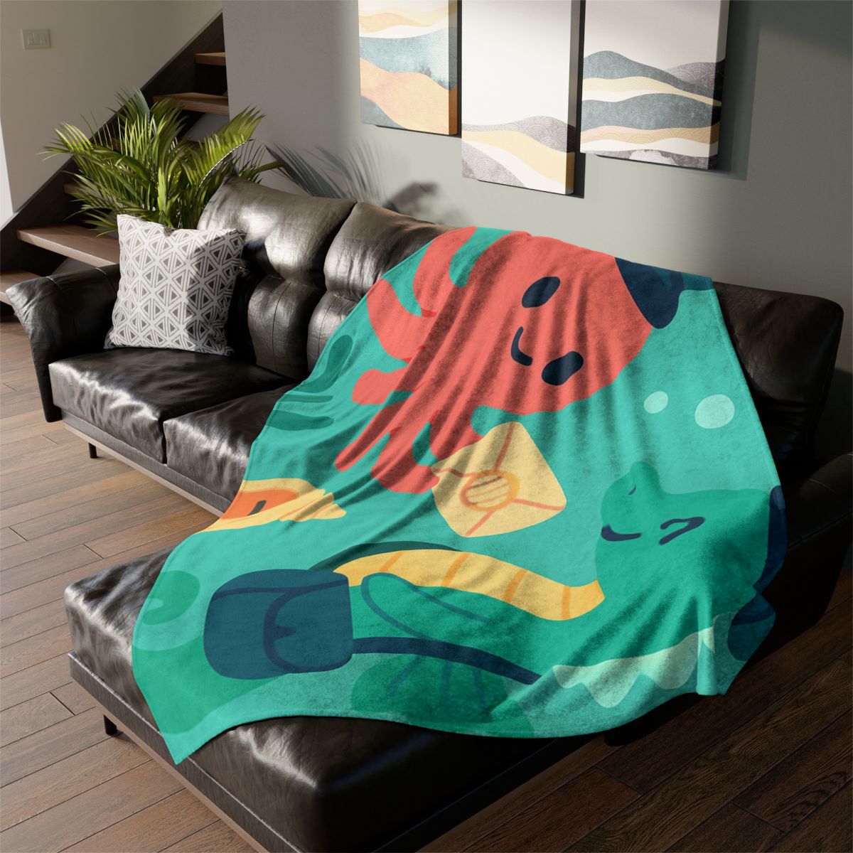 Glow Reef Post Office For Seahorse Mail trendy patterned blankets