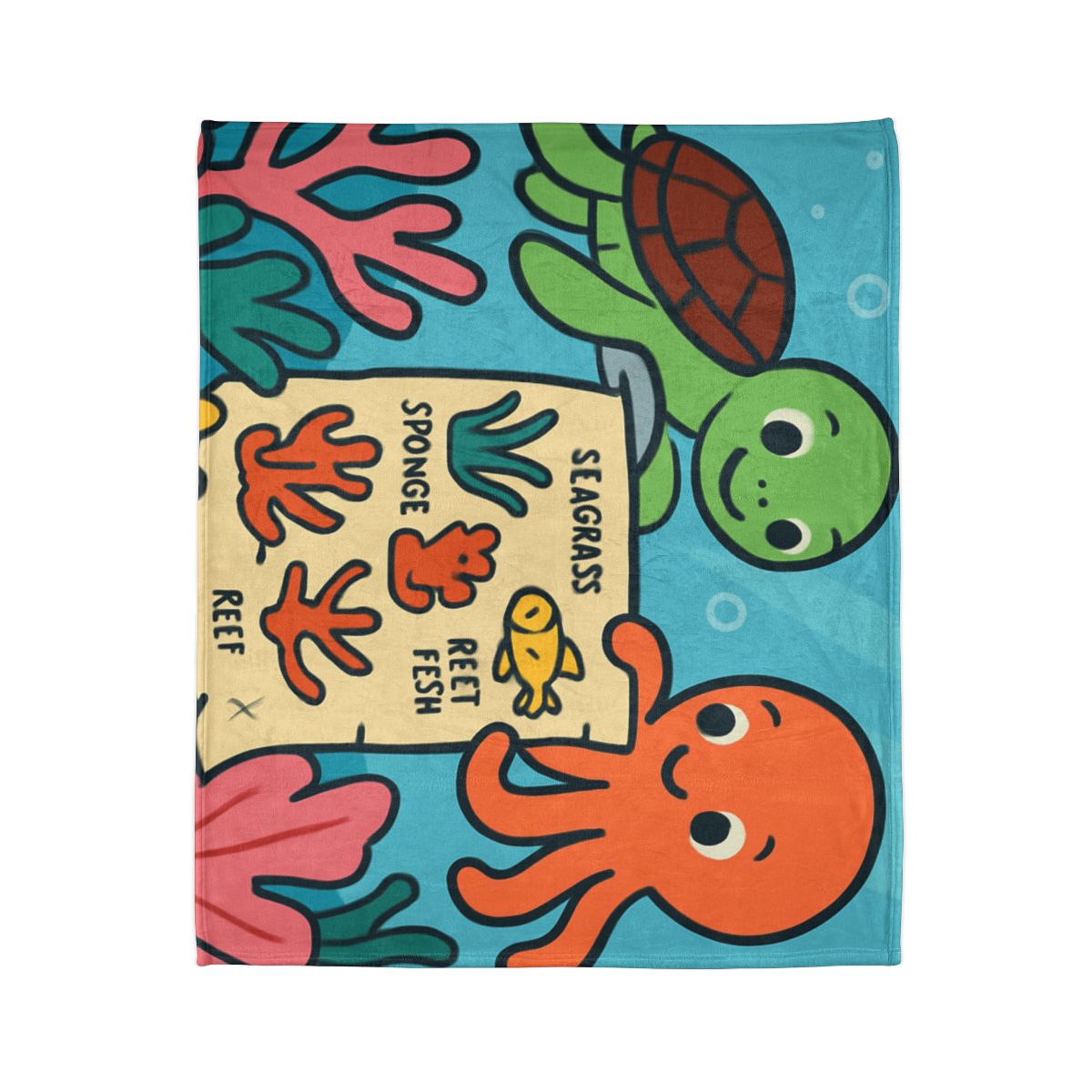 Coral Reef Map Makers decorative home blankets
