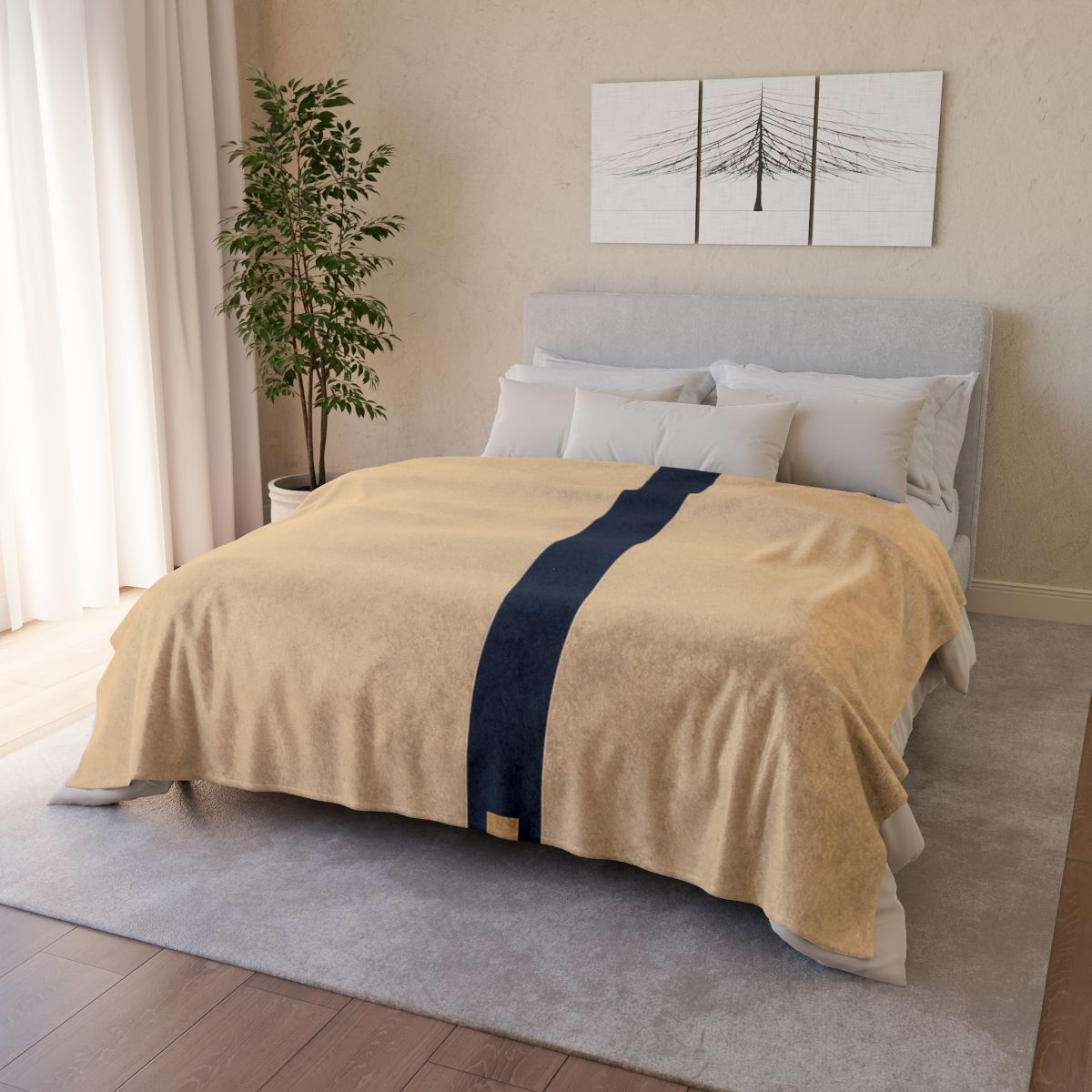 Low Horizon Bar With Tall Post designer printed blankets