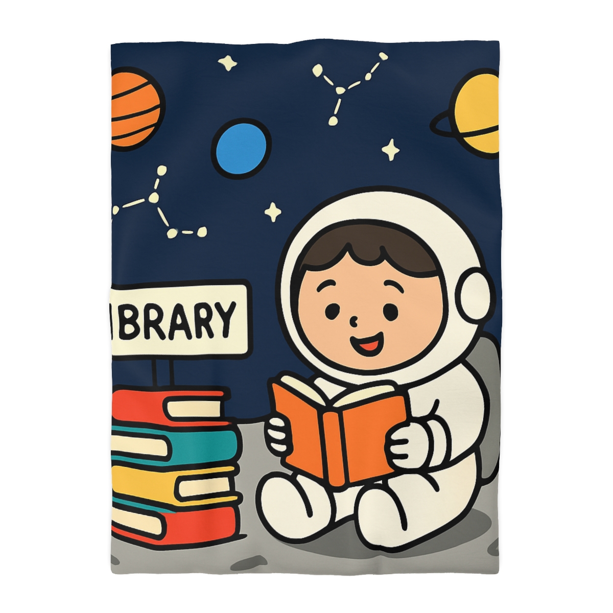 Galaxy Library On The Moon unique patterned duvets