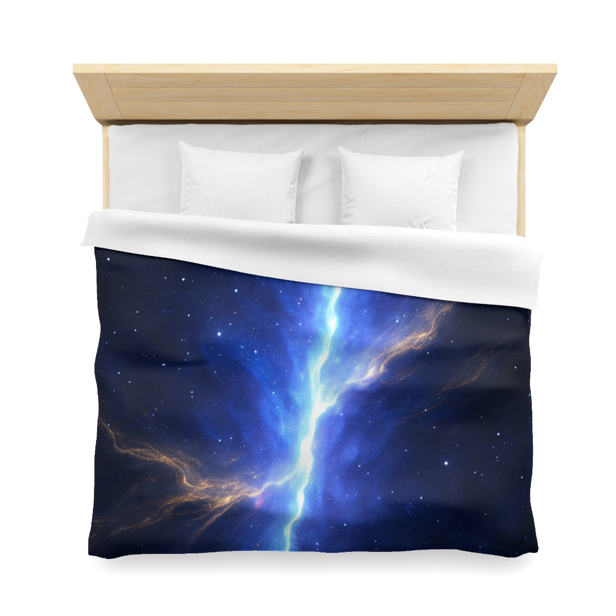Luminous Horizon Rift designer printed duvets