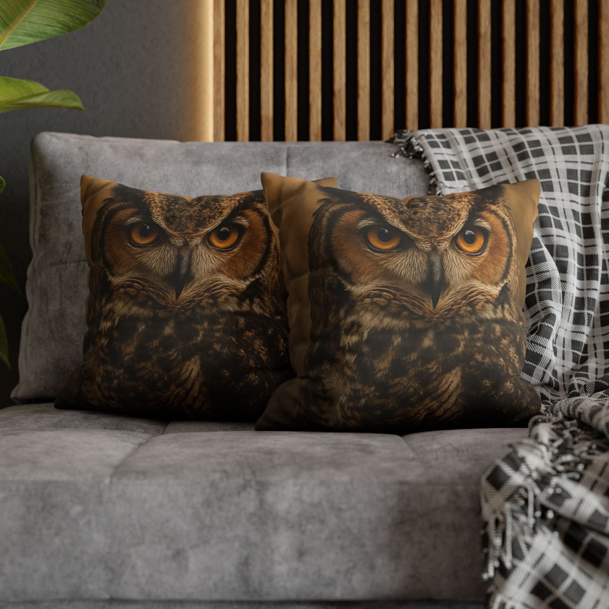 Amber Vigil Great Horned Owl personalized pillow covers