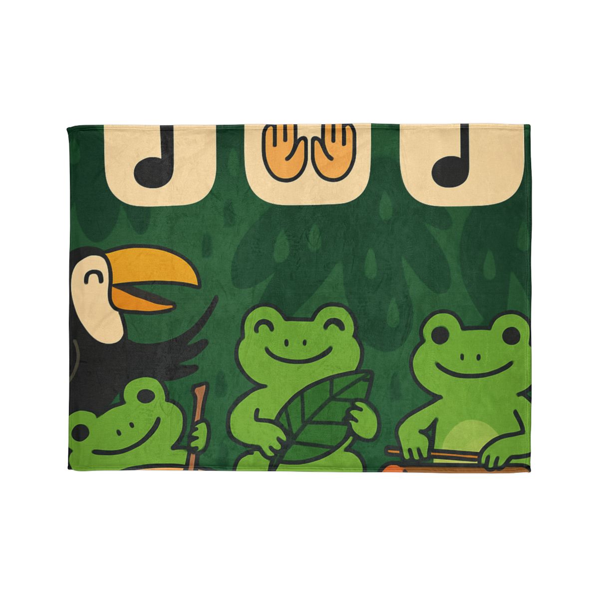 Jungle Rain Rhythm With The Frog Band soft fleece blankets
