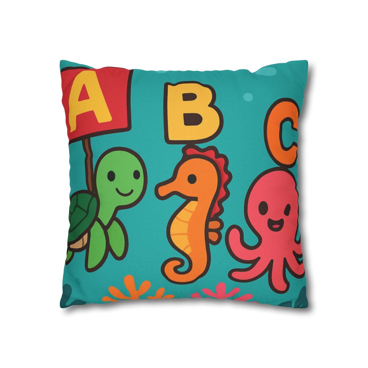 Coral Reef Alphabet Parade soft cotton pillow cases