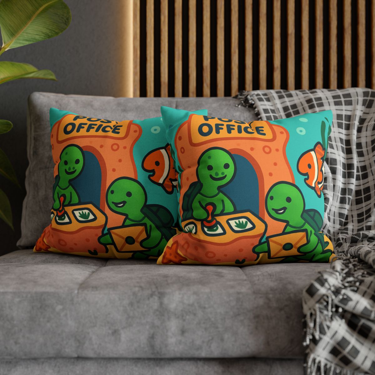 Coral Reef Post Office Run By Sea Turtles soft cotton pillow cases