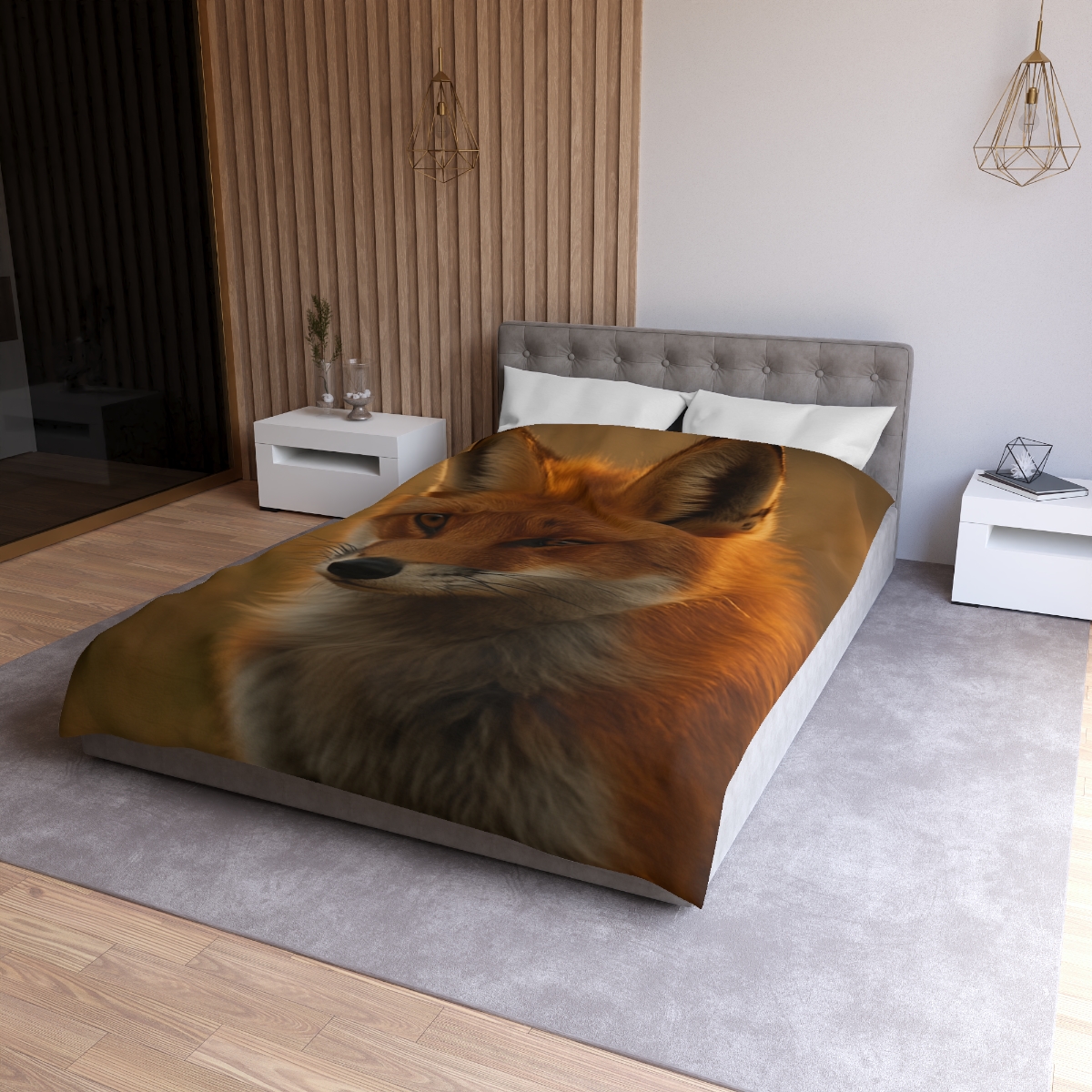 Crimson Whisper Red Fox custom duvets