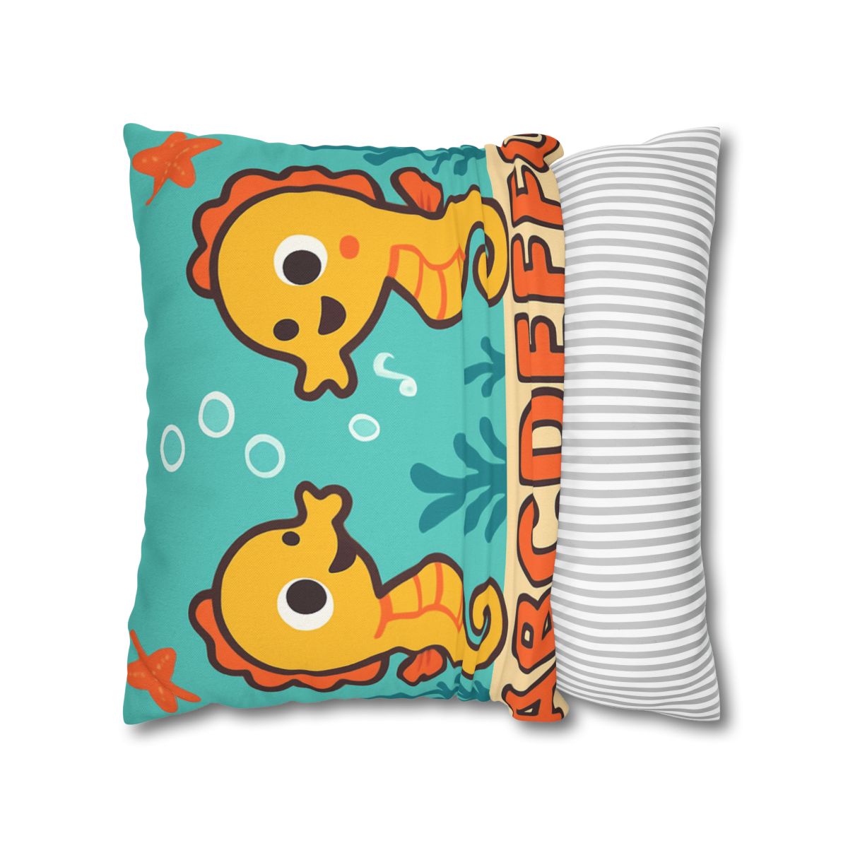 Underwater Alphabet Reef With Singing Seahorses personalized pillow covers