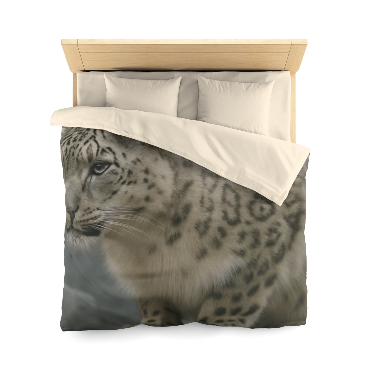 Silent Ridge Snow Leopard designer printed duvets