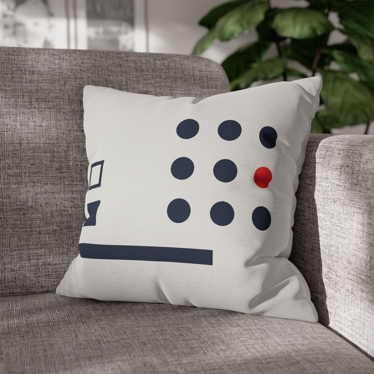 Missing Cell Dot Grid With Long Bar personalized pillow covers