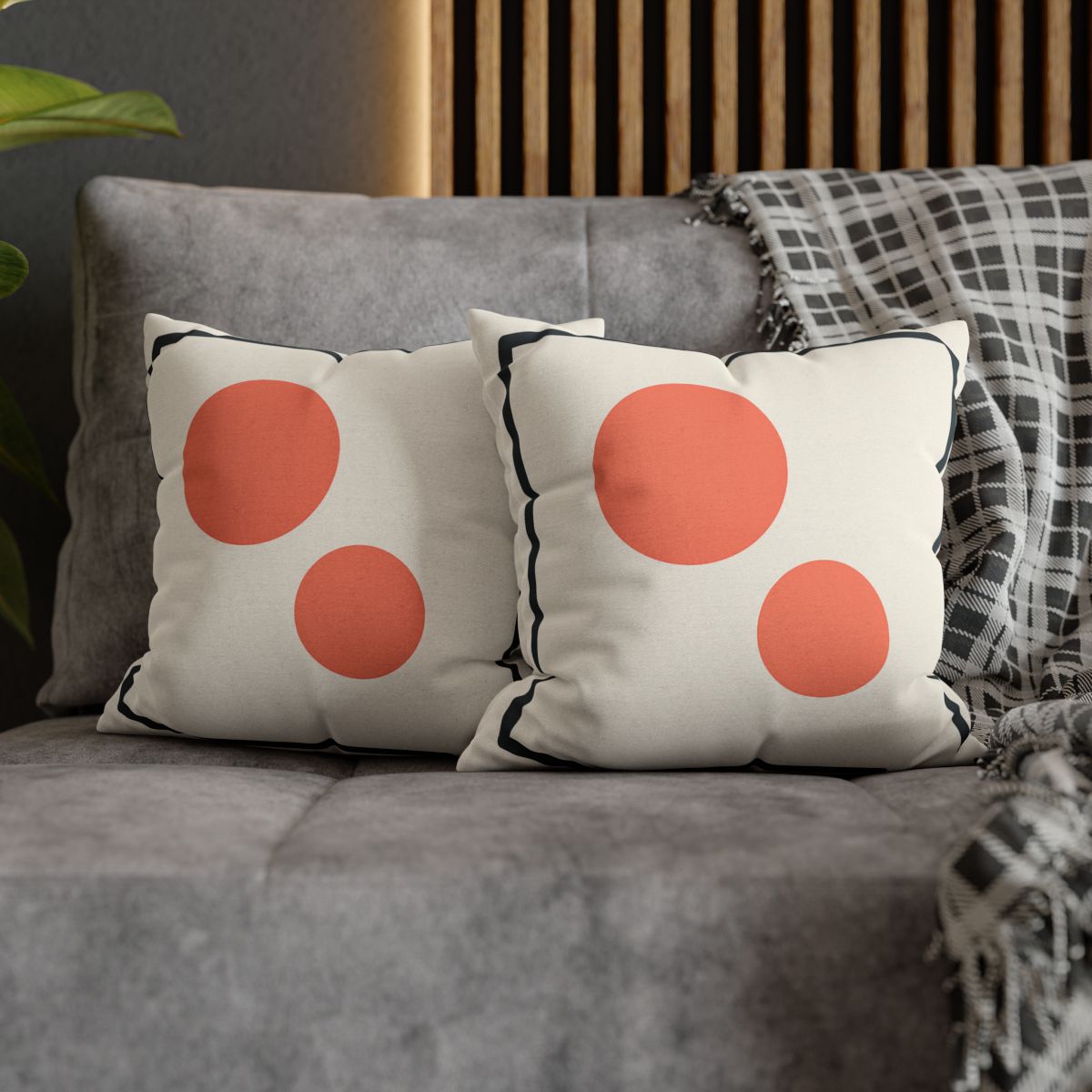 Asymmetric Frame Gap With Two Discs soft cotton pillow cases