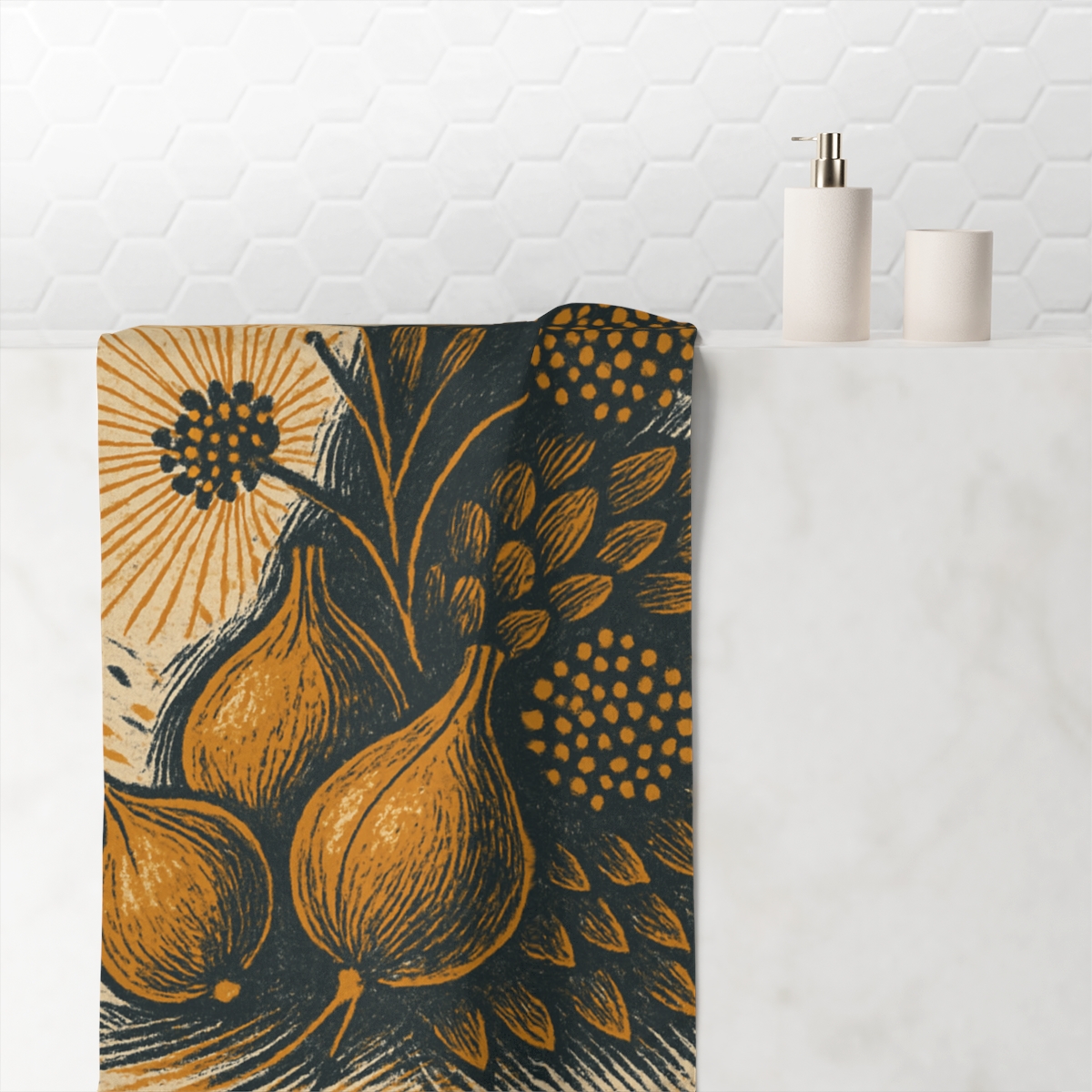 Seed Pod Cluster Burst soft cotton towels