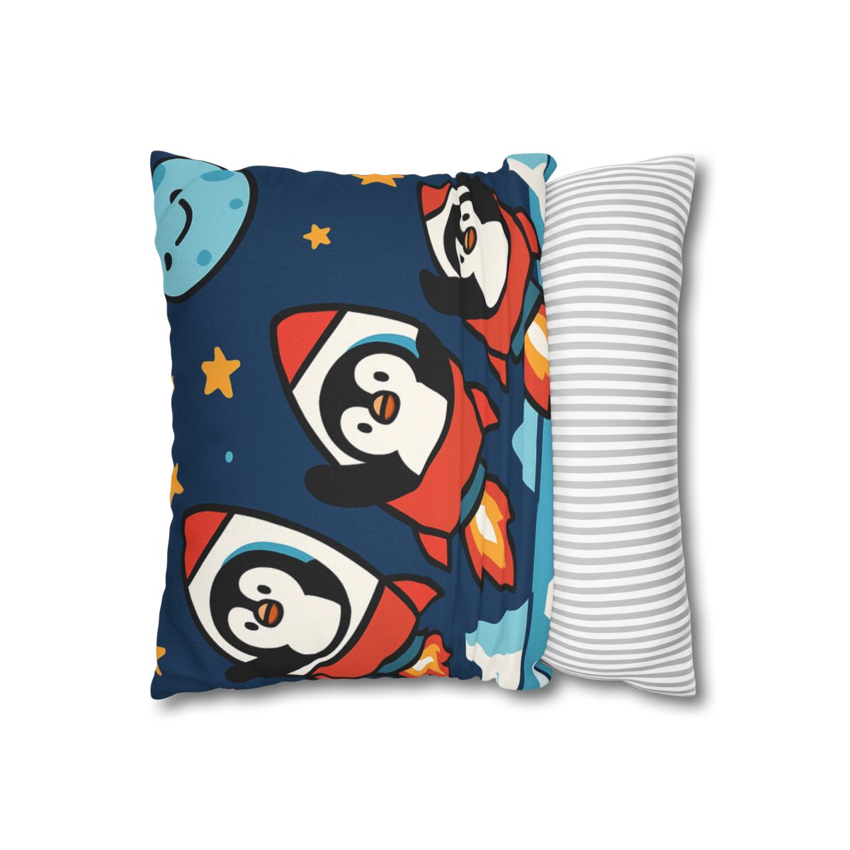 Rocket Penguin Crew soft cotton pillow cases