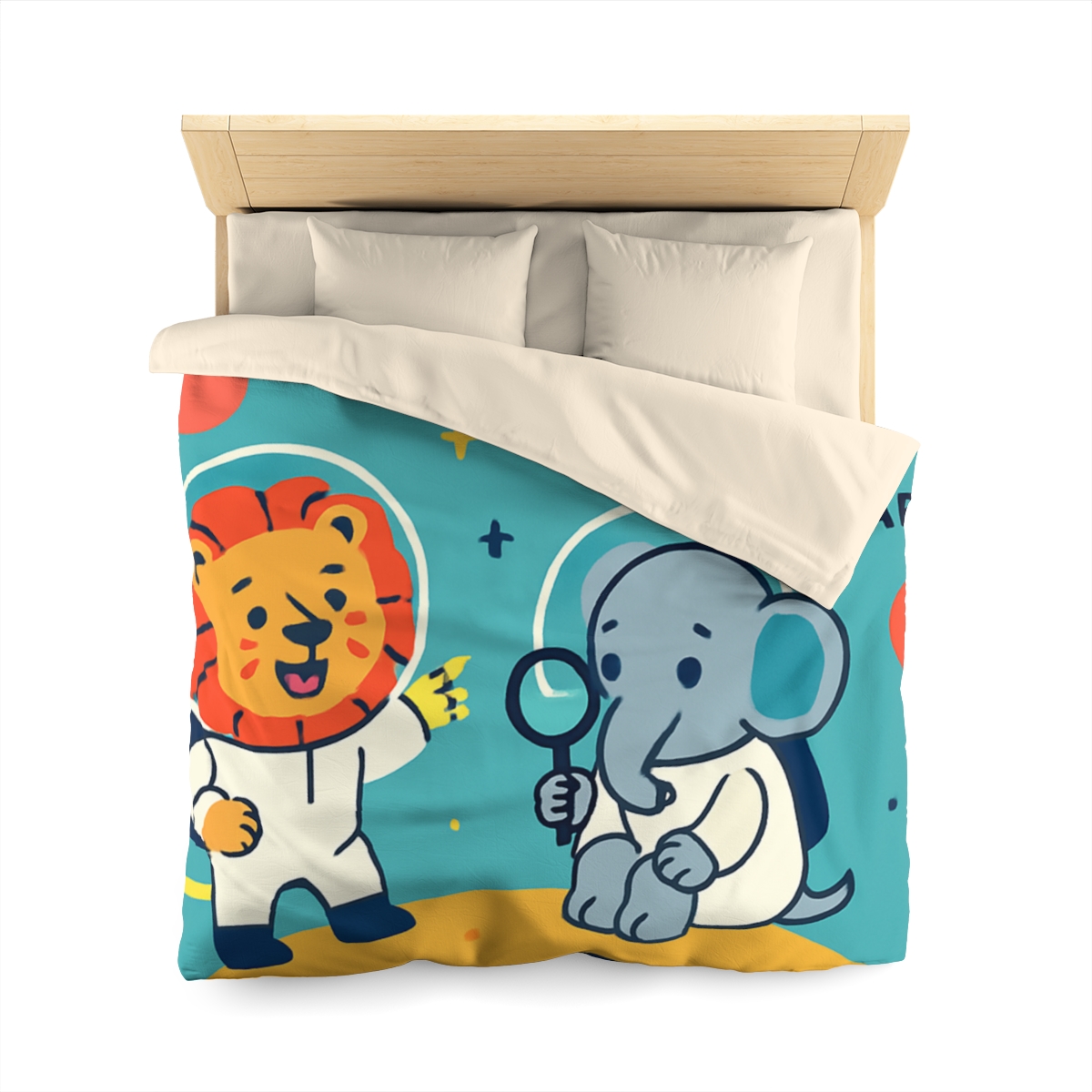 Starry Science Safari designer printed duvets