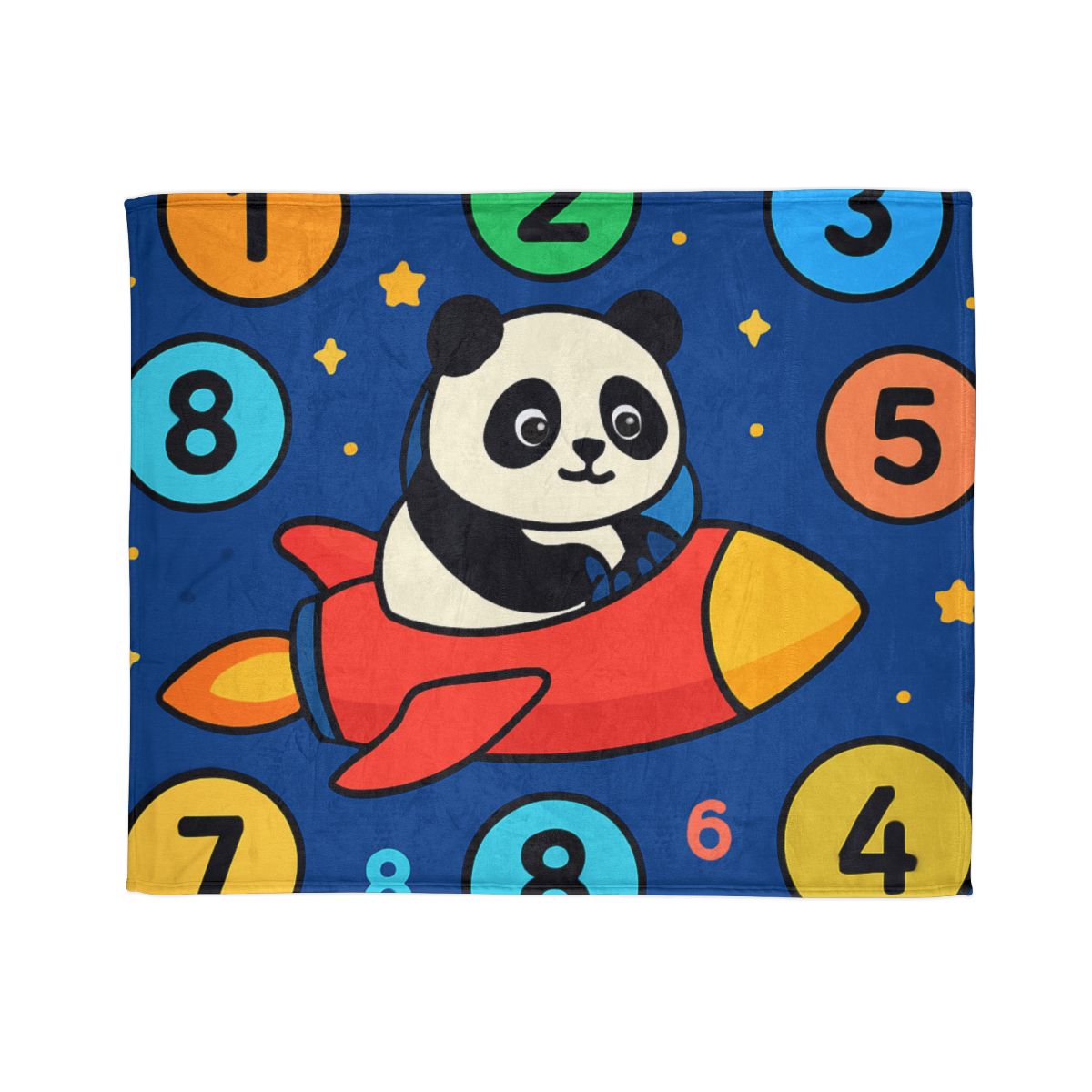 Rocket Panda And The Number Planets decorative home blankets