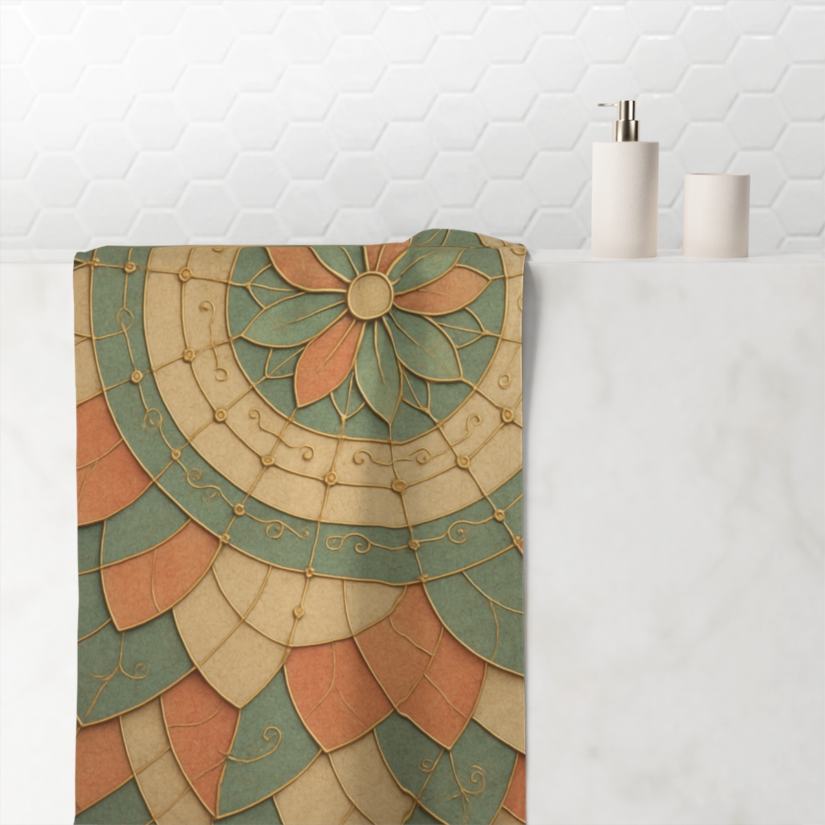 Petal Circuit Mosaic designer printed towels