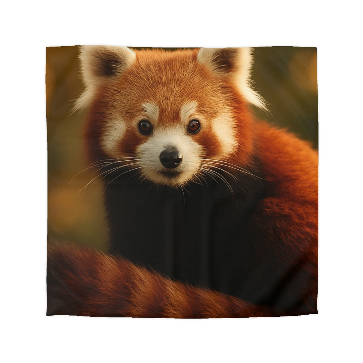 Crimson Whisper Red Panda personalized bedding duvets