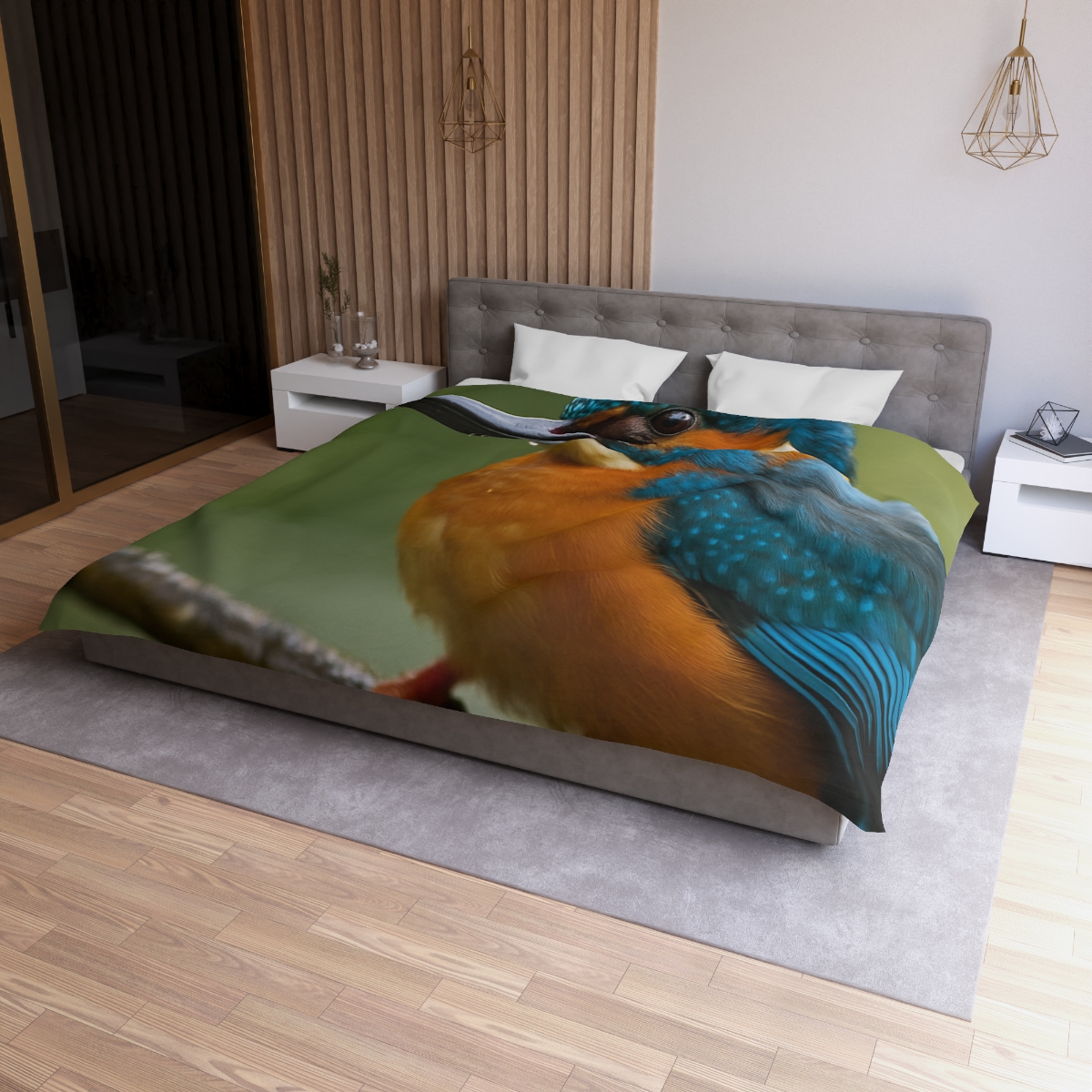 Aqua Bolt Kingfisher unique patterned duvets