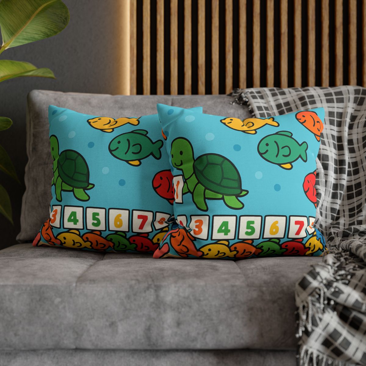 Coral Reef Number Parade personalized pillow covers