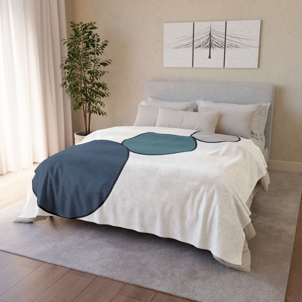 Staggered Circle Trio stylish throw blankets