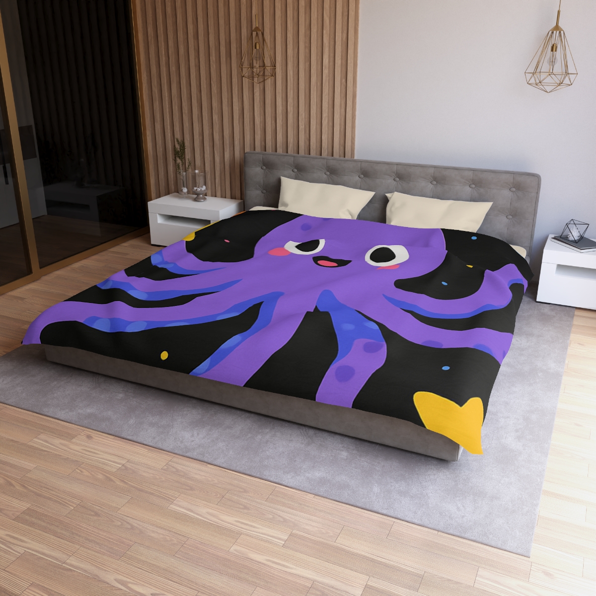 Friendly Space Octopus unique patterned duvets