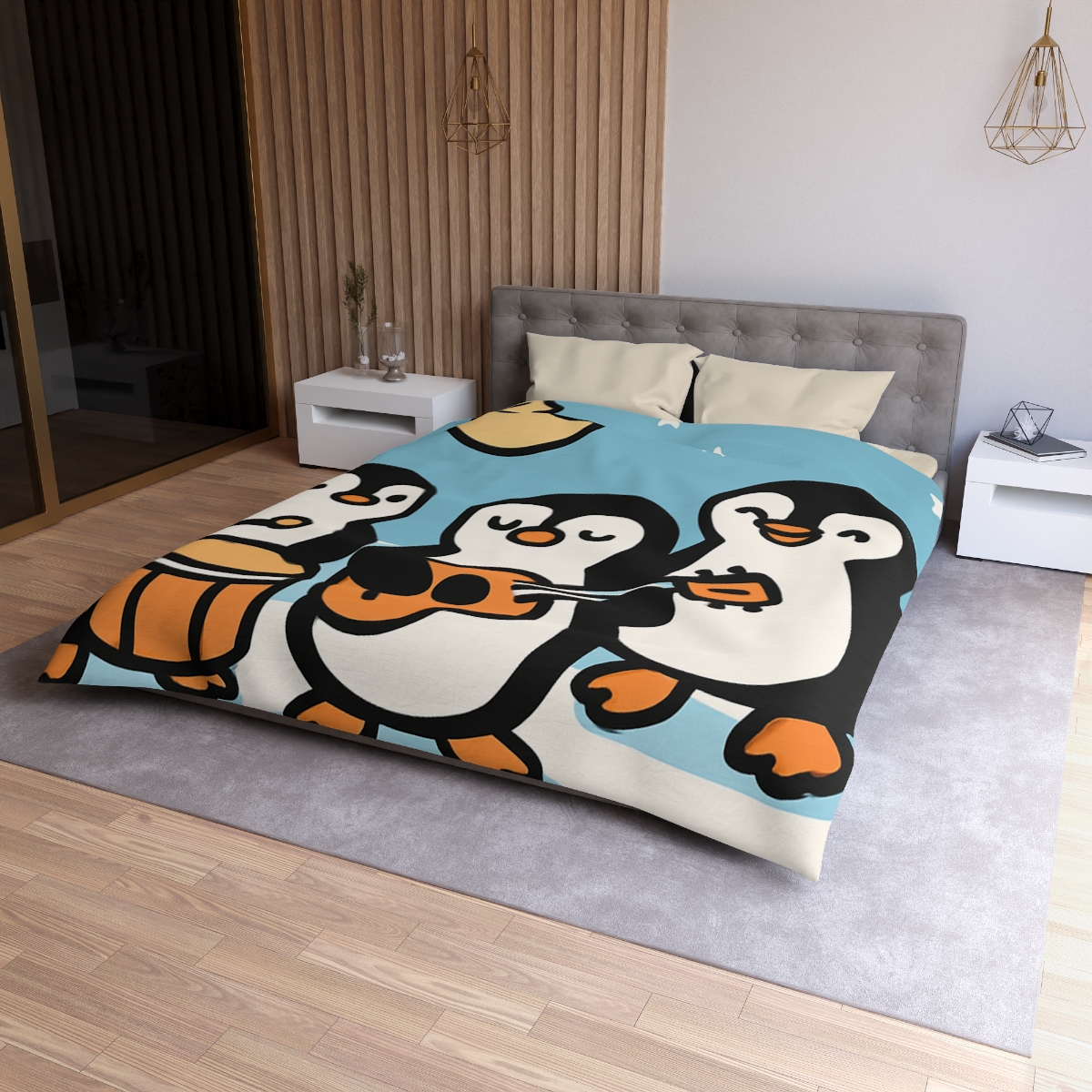 Moonlit Penguin Band unique patterned duvets