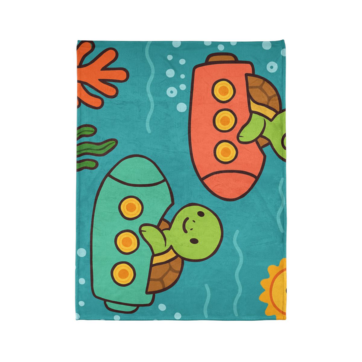 Rainbow Reef Rocket Race designer printed blankets