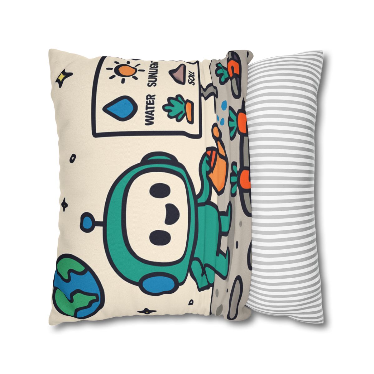 Moon Garden Robot Growing Crater Carrots unique gift pillow cases