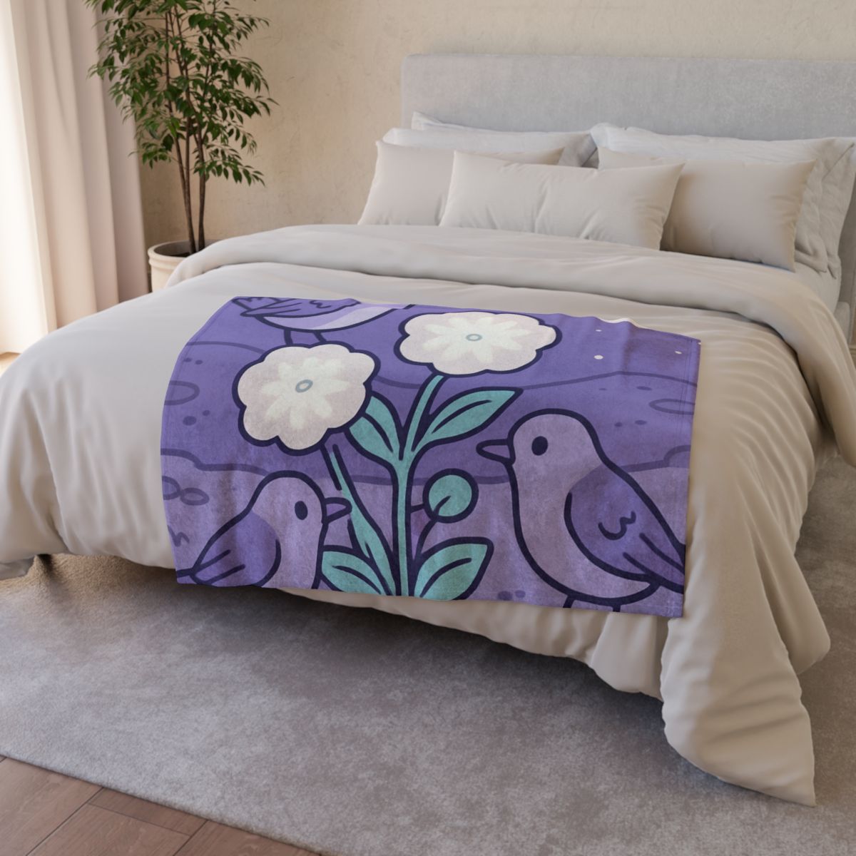 Moon Garden Nightingales trendy patterned blankets