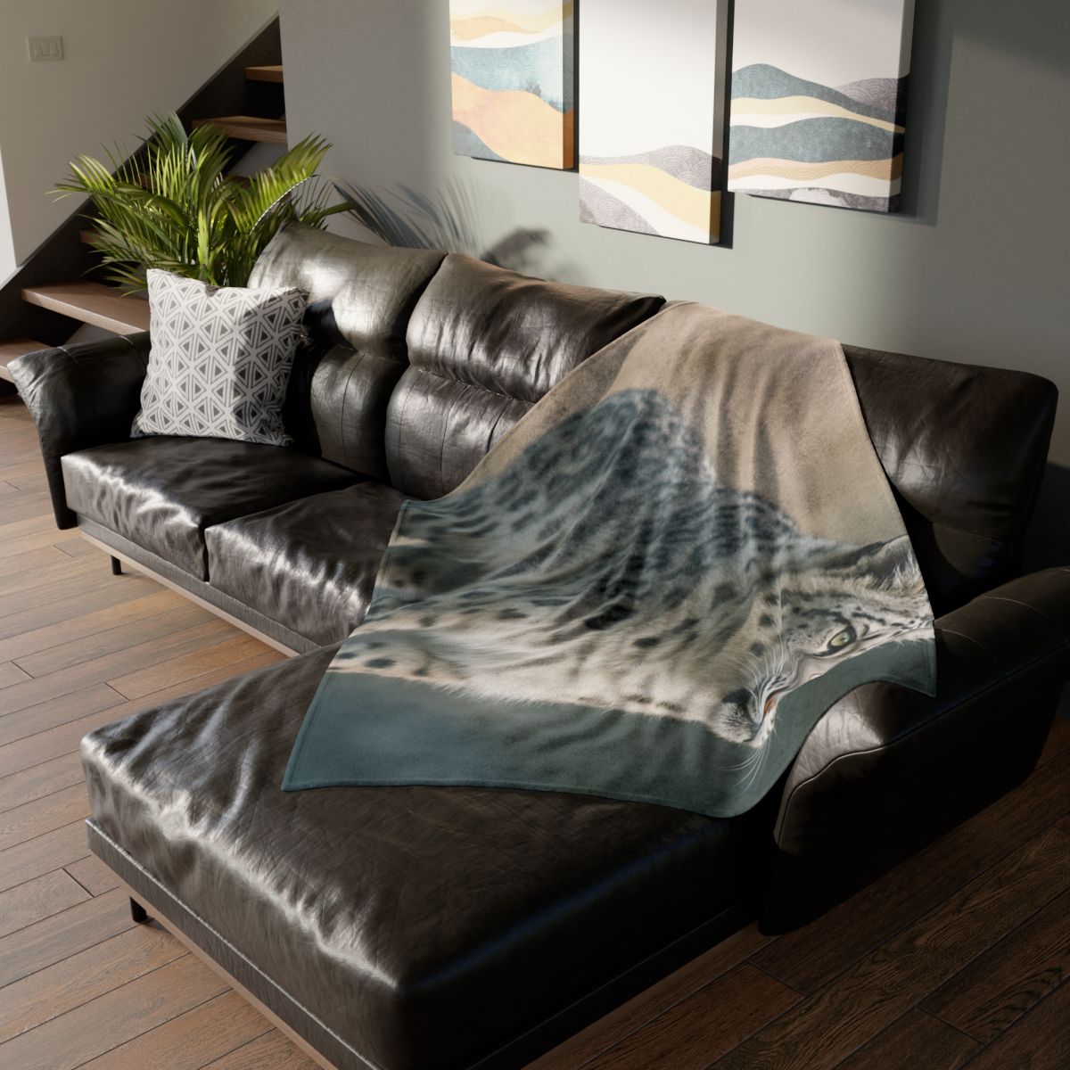 Mist Veil Snow Leopard trendy patterned blankets