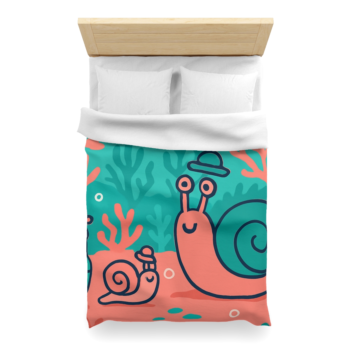 Coral City Snail Parade trendy bedroom duvets