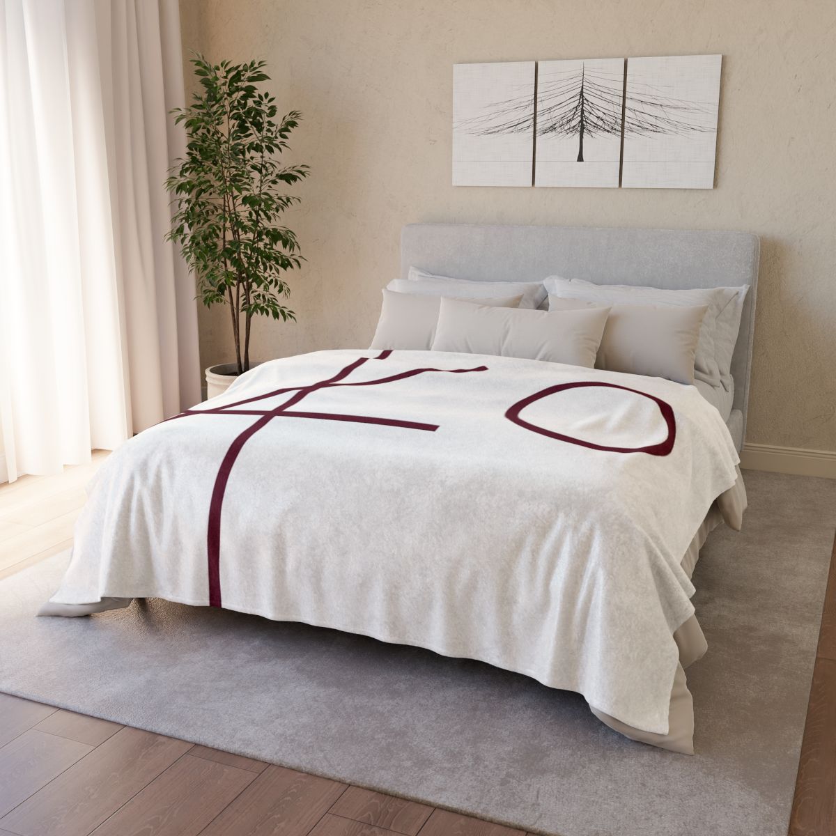 Intersecting Bar Triad With Open Circle trendy patterned blankets