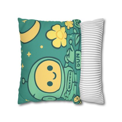 Robot Gardener And The Moonflower Patch soft cotton pillow cases