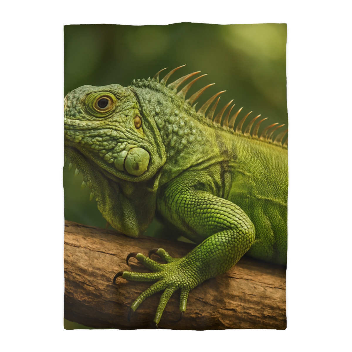 Verdant Stillness Green Iguana personalized bedding duvets