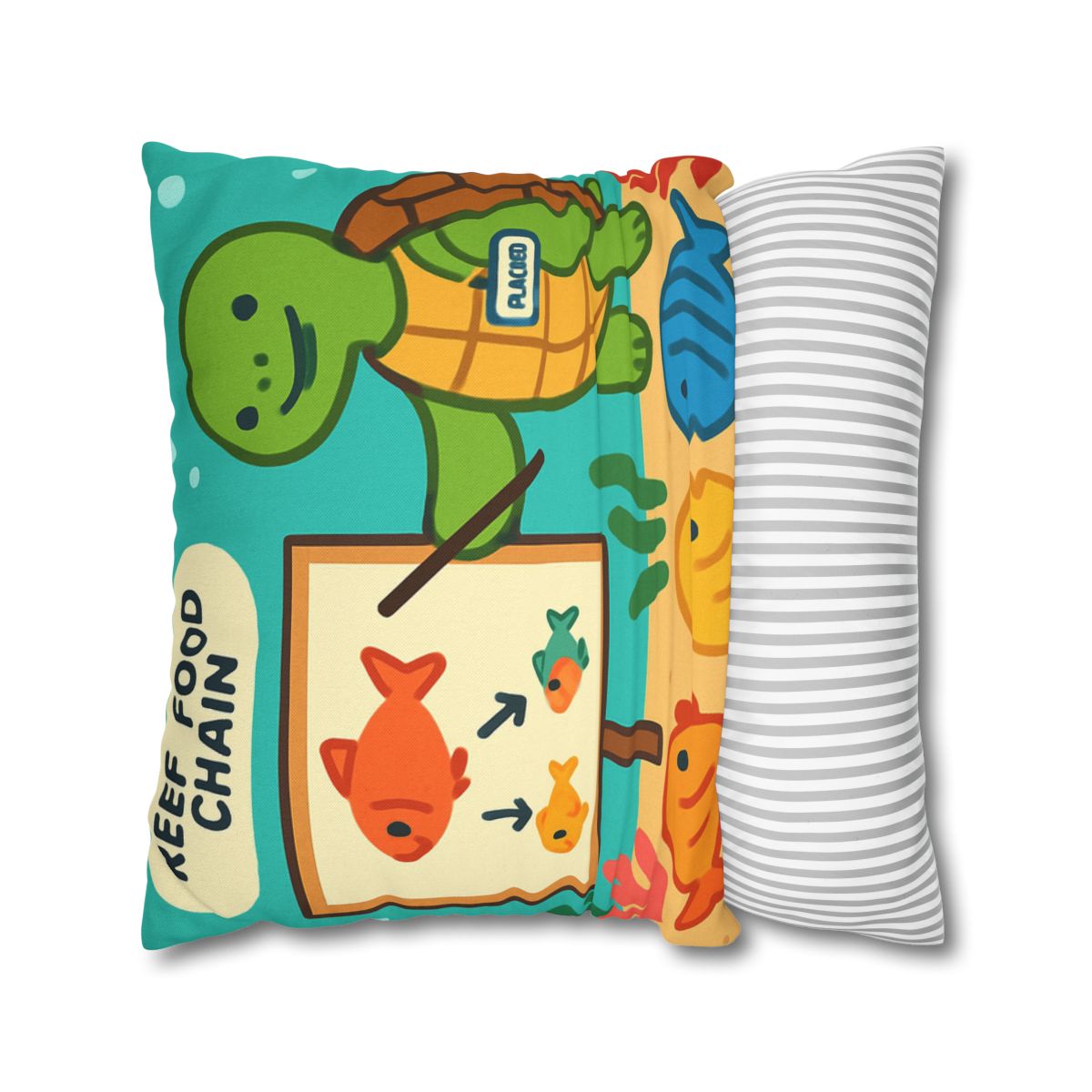 Coral Classroom Sea Turtle Guide trendy patterned pillow cases