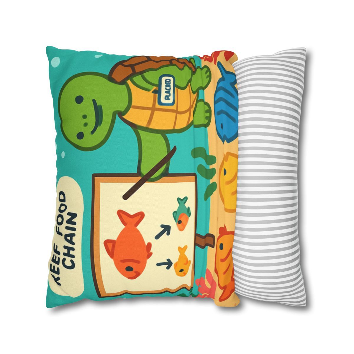 Coral Classroom Sea Turtle Guide trendy patterned pillow cases