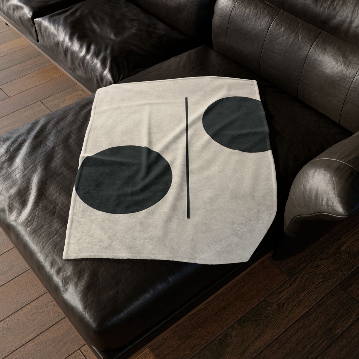 Offset Circle Bar Pairing soft fleece blankets