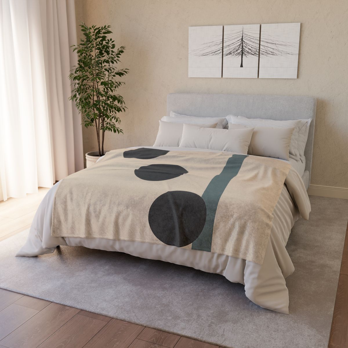 Staggered Trio Of Circles And Bar unique gift blanketscustom blankets