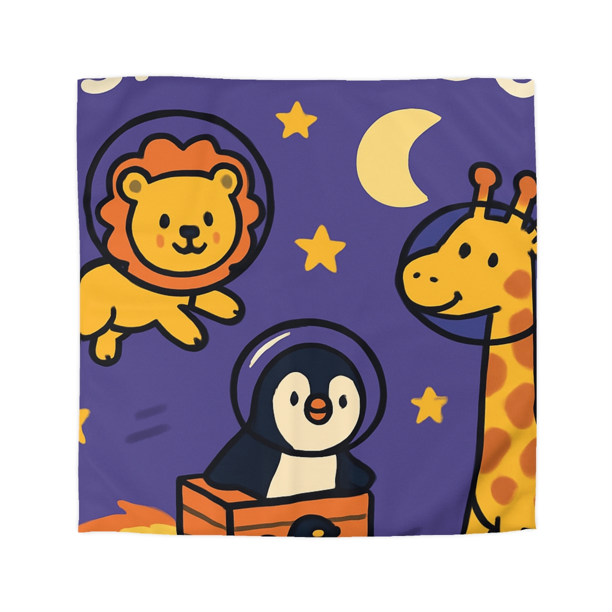 Starry Space Zoo personalized bedding duvets