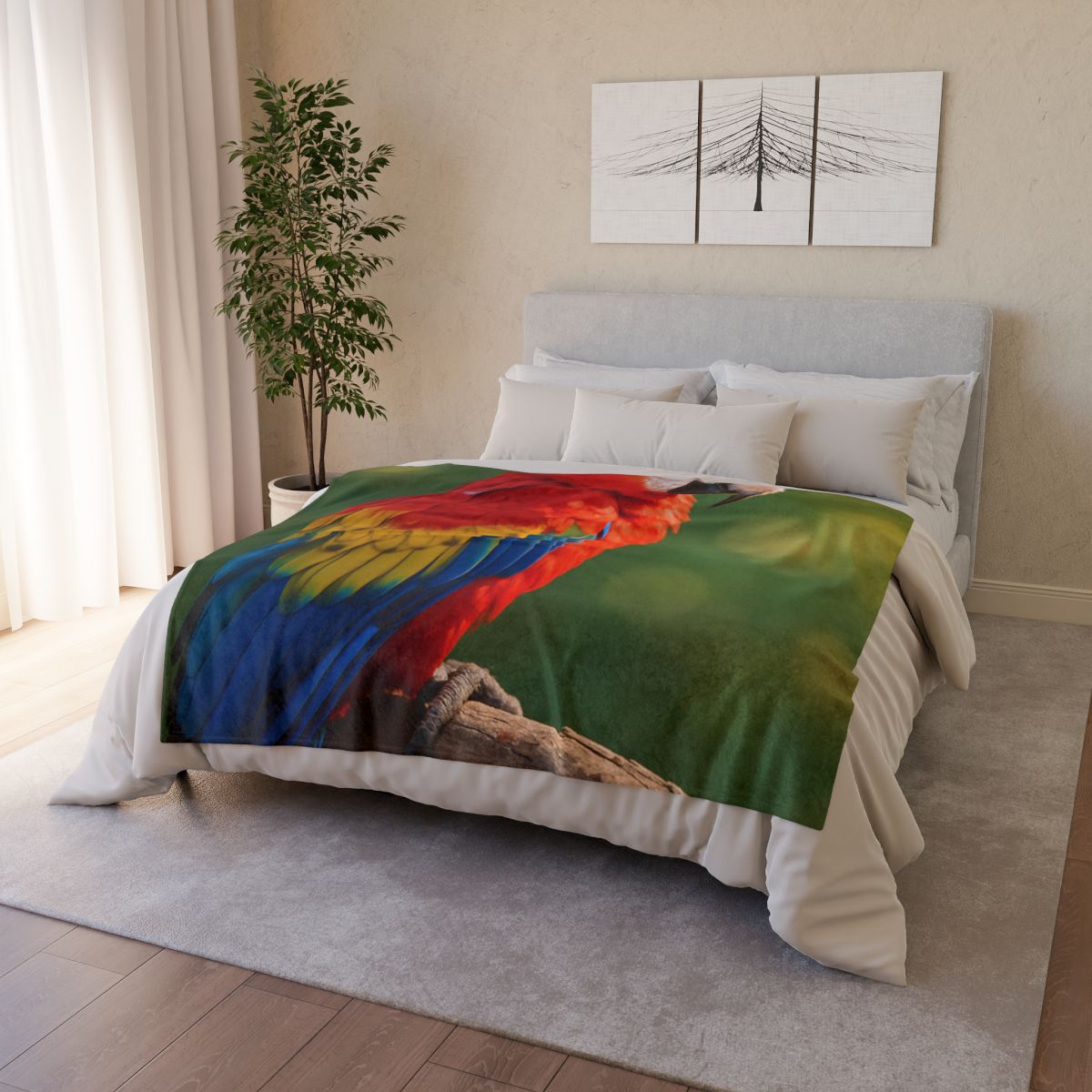 Prism Song Scarlet Macaw warm winter blankets