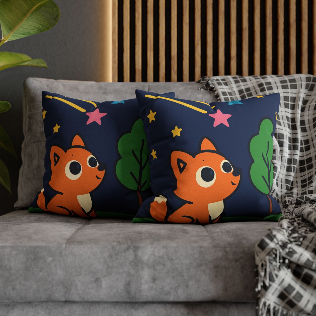 Cosmic Forest Fox And The Shooting Stars unique gift pillow cases