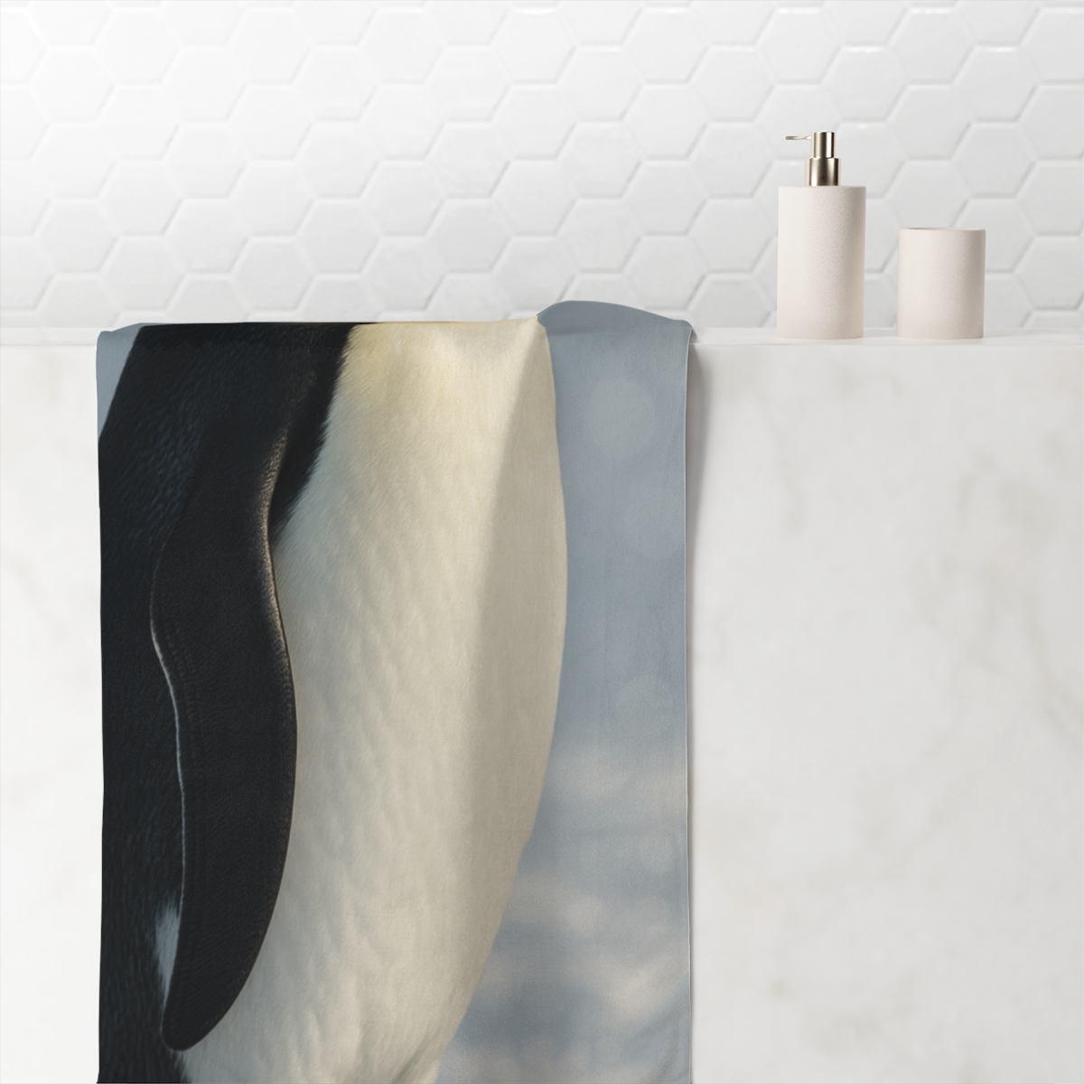 Ice Halo Emperor Penguin trendy hand towels