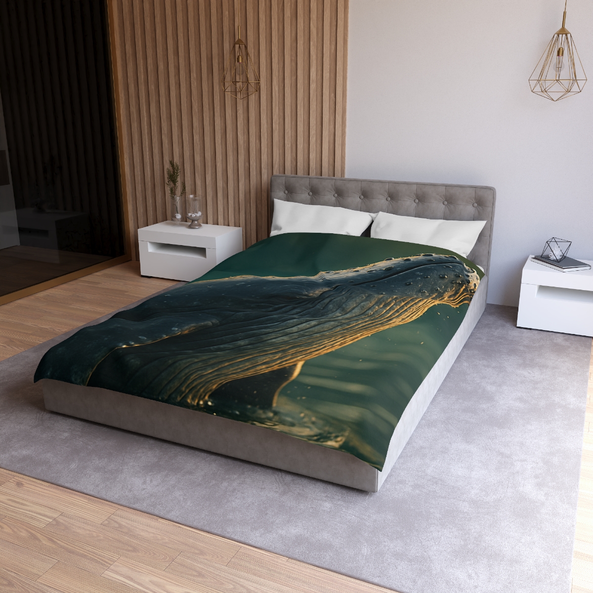Silver Surge Humpback Whale soft comforter duvets