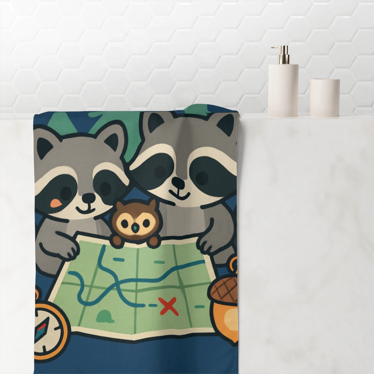 Moonlit Map Makers Of The Forest trendy hand towels