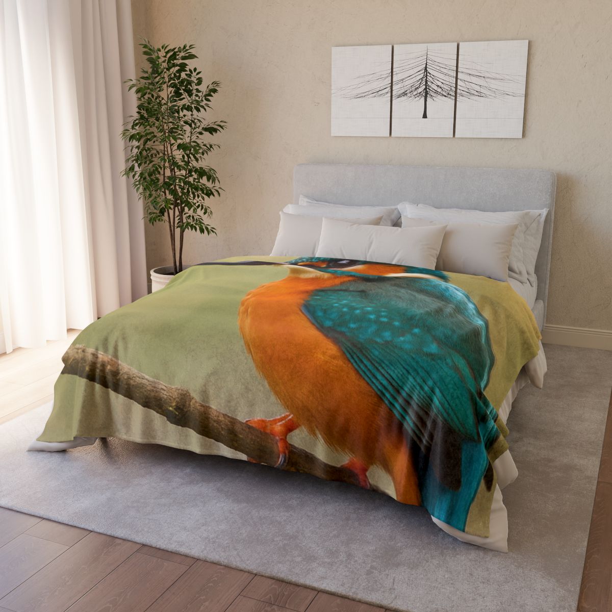 Emerald Flash Kingfisher custom blankets